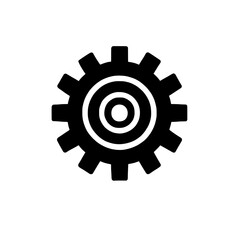 Cog Icon:  A simple, yet powerful, black cog icon, symbolizing the mechanisms of progress, innovation, and efficiency. Perfect for  presentations, websites, and social media. 