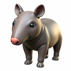 Fototapeta premium A cute, cartoonish representation of a small, rounded animal with large eyes, resembling a wombat or a similar creature.