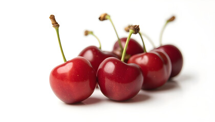 Fresh Cherries on white background