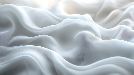 Obraz premium Abstract Draped White Fabric Soft Waves Texture