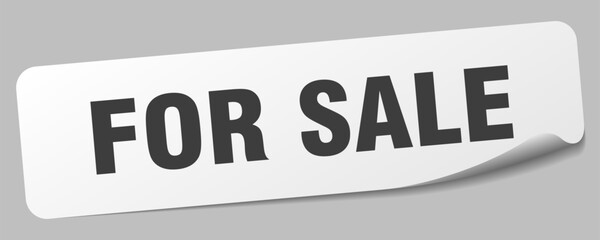 FOR SALE STICKER ON WHITE BACKGROUND