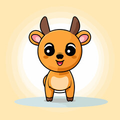 Reindeer - cute children's book illustration	