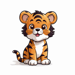 Tiger - cute children's book illustration	