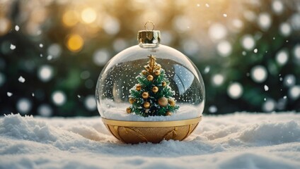 Christmas decorations with a crystal ball in the center