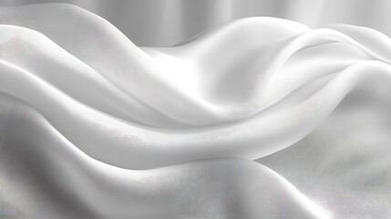 Obraz premium Abstract Draped White Fabric Showing Soft Waves