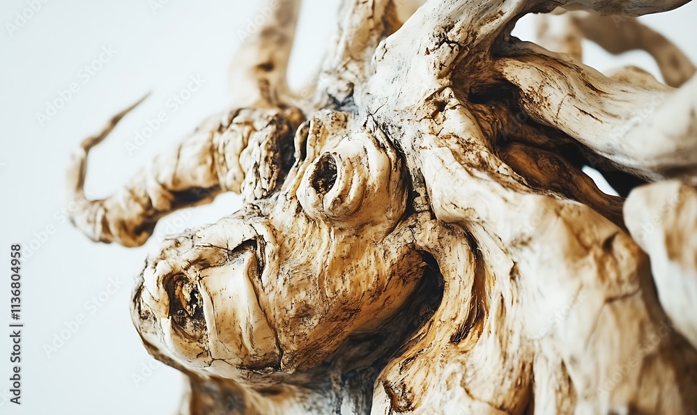 Wall mural Intricate Wooden Sculpture Resembling a Mythical Creature