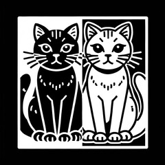 Obraz premium black and white cats