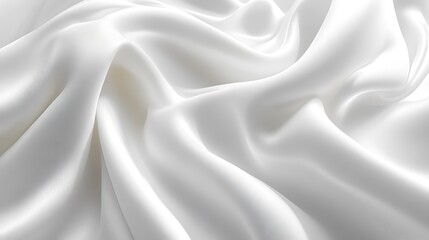 Obraz premium Smooth White Fabric Draped in Soft Waves