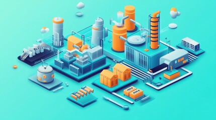 Obraz premium Futuristic Urban Cityscape with Modern Architectural Elements