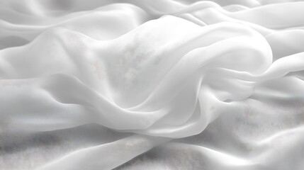 Obraz premium White Fabric Draped in Soft Gentle Waves