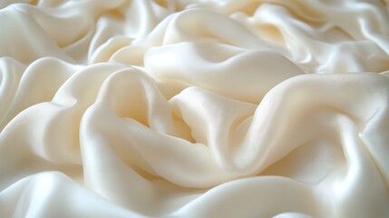 Obraz premium Creamy White Silk Fabric Draped Softly