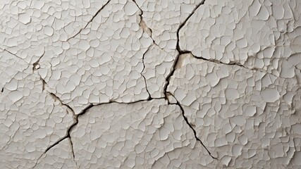 Obraz premium White textured background with cracked paint effect, creating a realistic, rugged surface perfect for design projects, wallpapers, or grunge-themed visuals. Generative AI