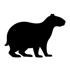 Silhouette of capybara on white background, minimalistic design