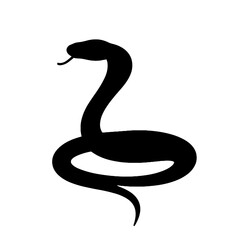 Fototapeta premium Elegant snake silhouette on white background, symbolism of transformation