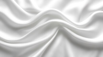 Fototapeta premium White Silk Fabric Draped Softly Elegant Texture