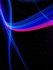 Fototapeta premium Vibrant Neon Light Waves on a Dark Background