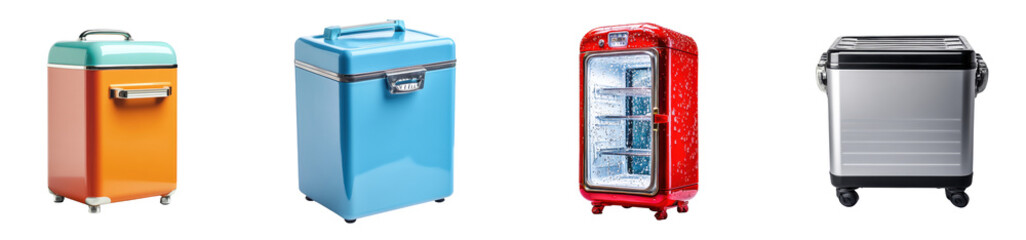 Portable Mini Fridges and Coolers: Compact, Stylish, and Colorful Refrigeration Solutions for Travel and Home PNG Icon on transparent background