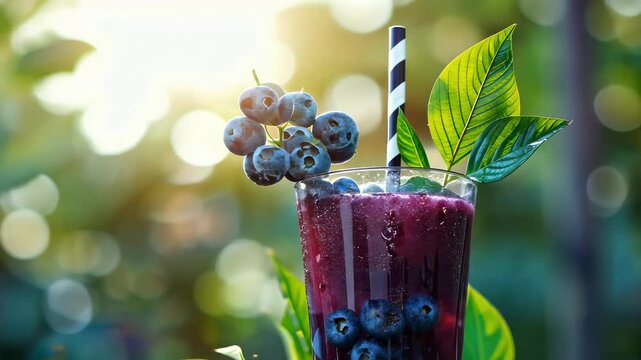 cool berry fruit cocktail. Selective focus