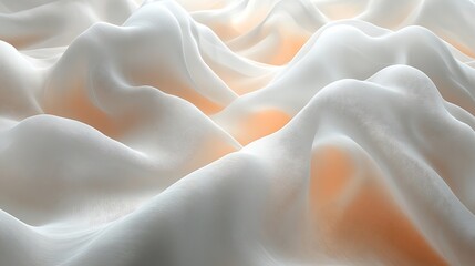Fototapeta premium Abstract White Fabric Draped in Gentle Waves