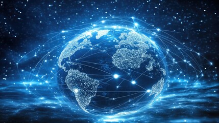 Fototapeta premium Global network connection, digital earth.