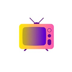 Retro Television Icon: A vibrant and nostalgic illustration of a classic television set, featuring a gradient color scheme and a simple yet iconic design.  