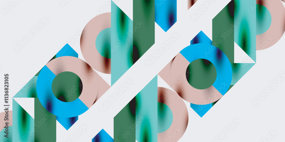 Wall mural vibrant abstract background circles with smooth gradients, creating a dynamic and modern design. ide