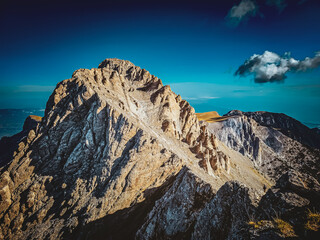 Highest peak of mount Olympus. In Greek mythology, the gods are said to live atop Mount Olympus. © alexlibris