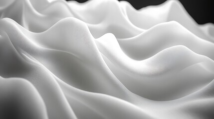 Obraz premium Abstract White Fabric Draped In Soft Waves