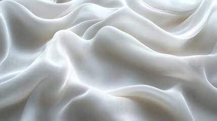 Obraz premium White Fabric Draped in Soft Waves Abstract Texture