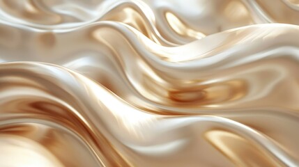 Obraz premium A smooth, flowing texture resembling silk or satin in warm, golden tones.