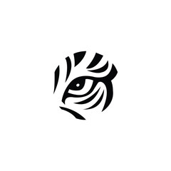 Tiger logo, face eye tiger vector icon, Tiger eye logo design on white background.