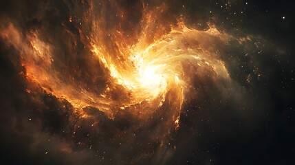 Fototapeta premium Fiery Cosmic Swirl A Galactic Nebula In Space