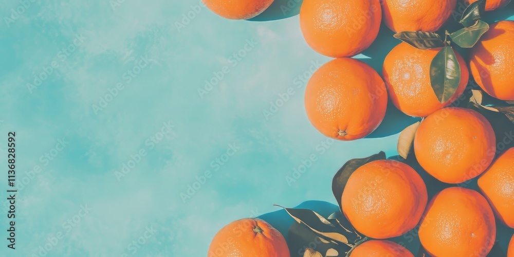 Aufkleber Bright oranges complementing a clean, colorful background with ample empty space for creative design