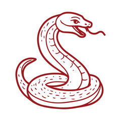 Fototapeta premium Chinese Zodiac Snake Vector Elegant Illustration, Gold Accent, Traditional Pattern with floral Pattern for Lunar New Year and Decorative Use.