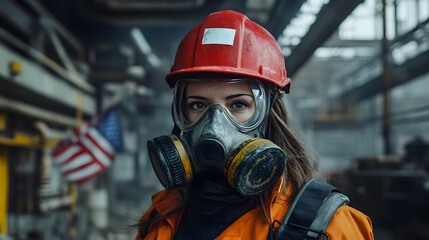 Obraz premium Pollution site with women professional photograph 