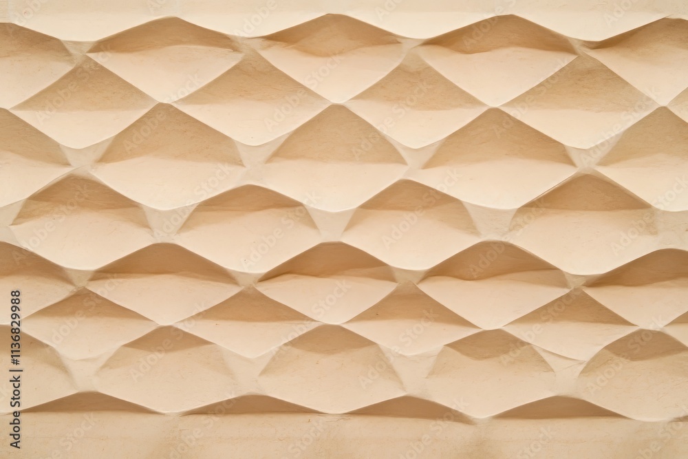 Aufkleber Textured cardboard pattern showcasing repetitive waves and folds in neutral tones for artistic and design inspiration