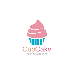 cupcake icon vector logo design template