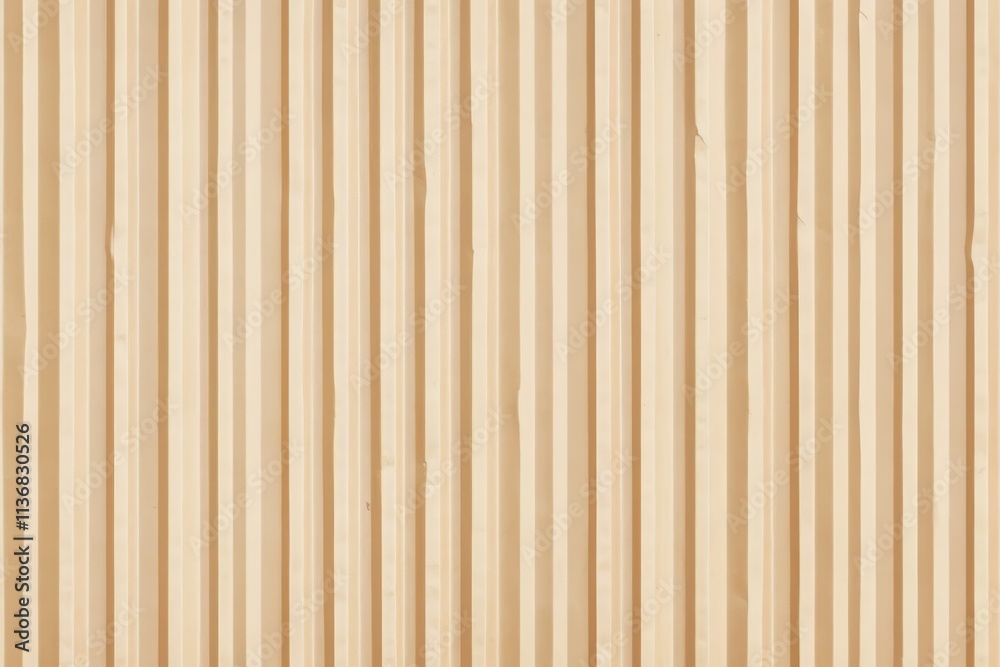 Poster Unique pattern texture of corrugated cardboard showcasing vertical lines and grooves in a natural color tone