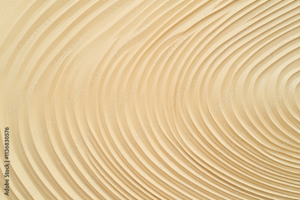Aufkleber textured corrugated cardboard pattern showcasing fluid lines and curves in beige tones