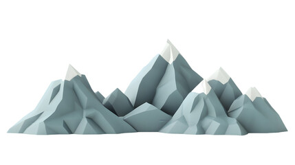 Stylized Mountain Range  3D Render  Peak  Snow  Cliff  Nature  Landscape  Graphic