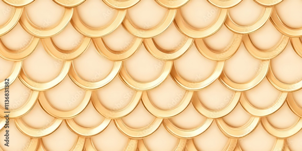 Aufkleber Intricate pattern of gleaming gold rings with vibrant colors and clean shadows creating a stunning visual texture