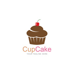 cupcake icon vector logo design template