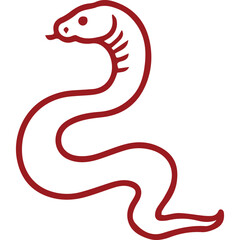 Chinese Zodiac Snake Vector Elegant Illustration, Gold Accent, Traditional Pattern with floral Pattern for Lunar New Year and Decorative Use.