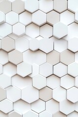 Naklejka premium A close-up of white hexagonal tiles forming an intricate geometric pattern.