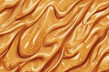 Textured pattern of creamy peanut paste exhibiting smooth and glossy swirls ideal for culinary art and design projects