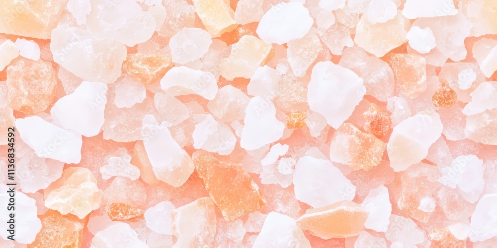 Poster Salt texture pattern with bright contrast and clean shadows showcasing various salt crystal shapes
