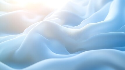 Obraz premium Soft Blue Fabric Draped in Gentle Waves