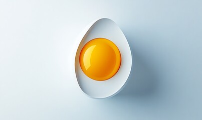 Abstract Egg Yolk in White Shell Design