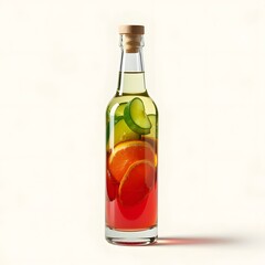 Vibrant Citrus Symphony: Unlabeled Glass Bottle
