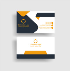 online free professional double sided corporate business card design vector. Modern business card design with orange color